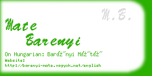 mate barenyi business card